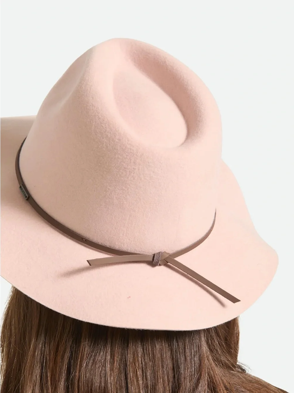 BRIXTON CLASSICS WESLEY FEDORA Wide-Brim blush Pink Felt women’s Fedora Hat NWOT